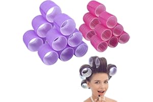 AFANSO Jumbo Size Hair Roller sets, Self Grip, Salon Hair Dressing Curlers, Hair Curlers, 2 size 24 packs