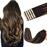 GOO GOO Tape In Hair Extensions 16in 25g 10pcs Real Remy Balayage 2/6/2 Dark