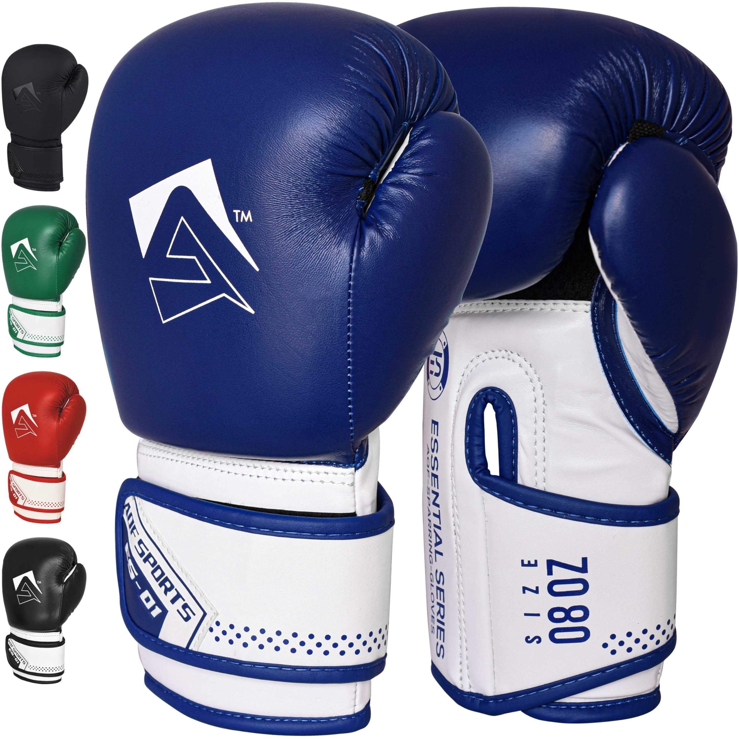 AQF Boxing Gloves for Training & MMA Muay Thai Punch Bag Sparring MMA Gloves for Kickboxing Fighting & punching bag with Extra Layers of Padding (Blue, 8oz)