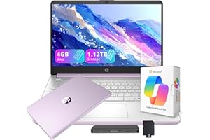 HP Stream 14" HD Laptop with AI Copilot for Students & Business, 13th Gen Intel 4-Core, 4GB RAM, 1.12TB Storage (128GB UFS+1T