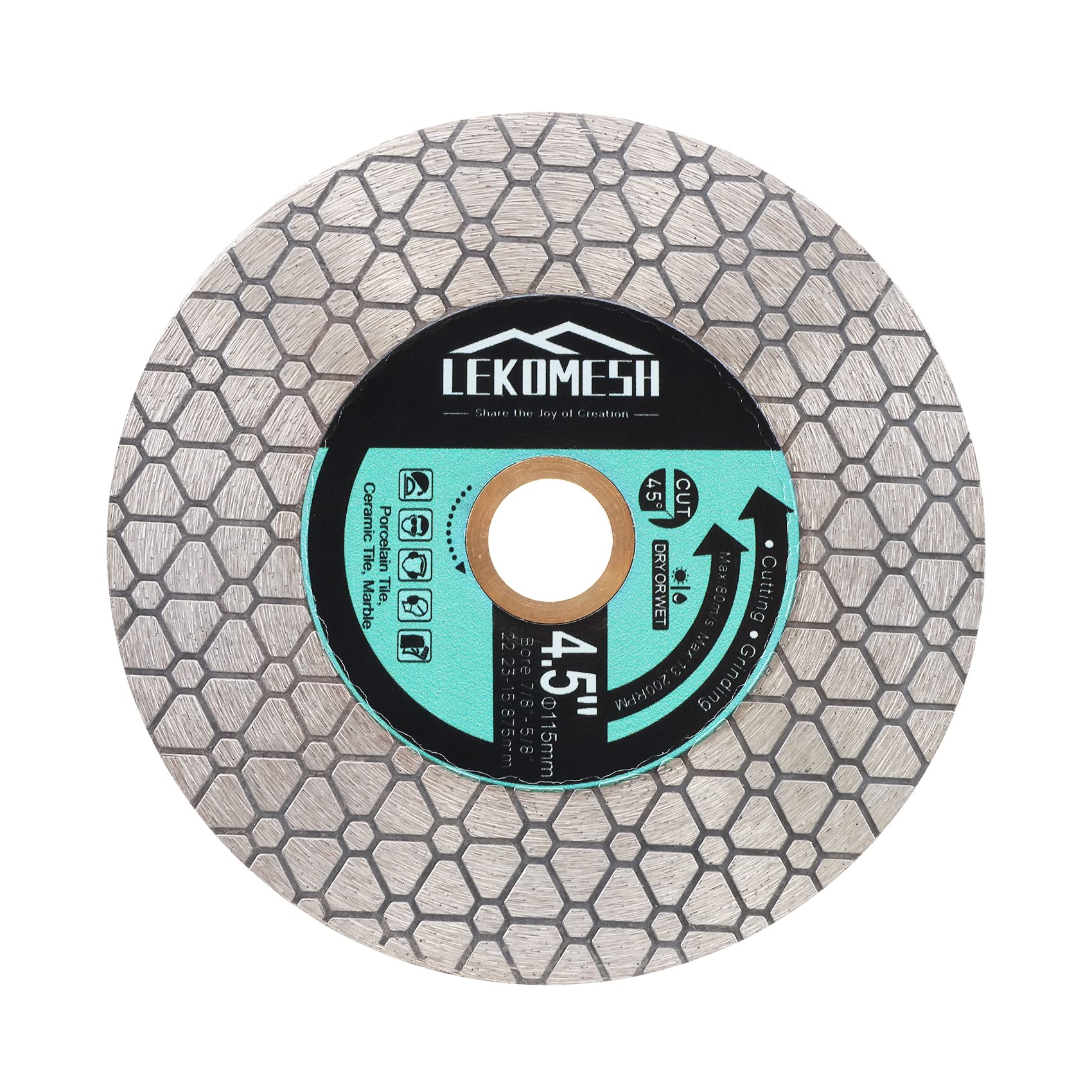 Diamond Tile Cutting Discs 4.5"/115mm - Double-sided Diamond Discs LEKOMESH for Cutting Grinding Porcelain Ceramic Tile Marble Granite Artificial Stone