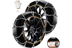 DEDC Snow Chains for SUV Tire Chains Compatible with Tesla Model Y Cars 1 Min Quick Fit Easy Chainsaw Reusable Universal Emergency Traction Chain Tire Width 235 245 255 265 275 - Set of 2 MS1521