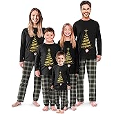 Rnxrbb 2025 Christmas Pajamas Family Matching Sets Christmas Pjs Xmas Sleepwear for Women Men Couples Adult Kids