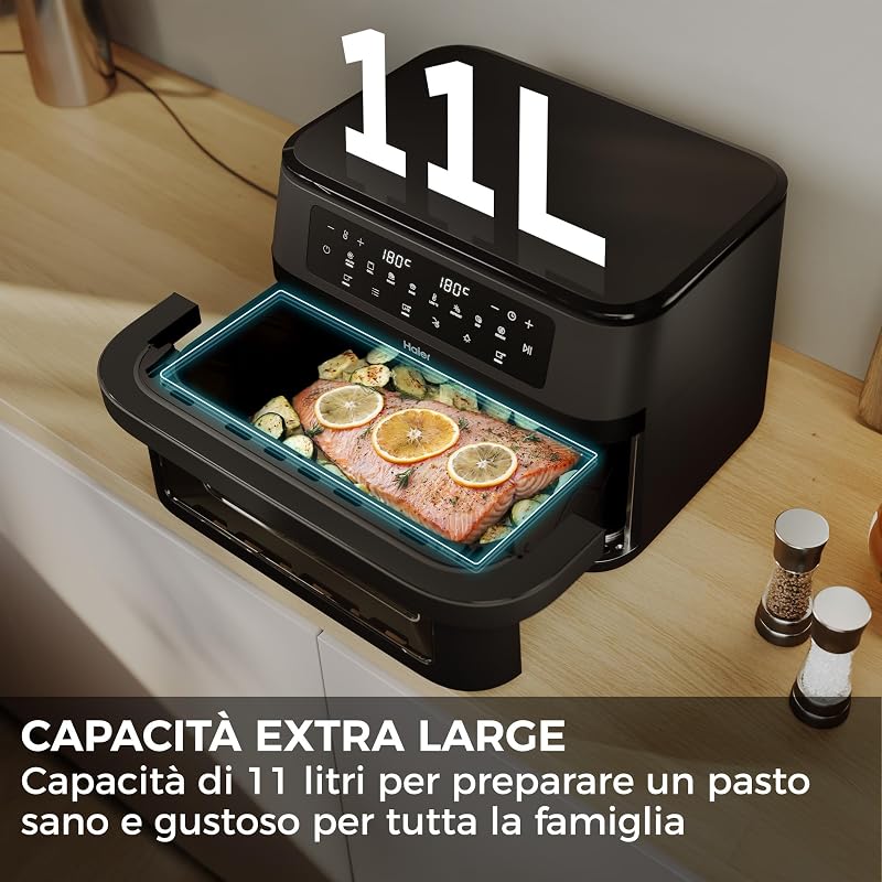 Friggitrice ad Aria Flexi | 11L con Divisorio e Finestra