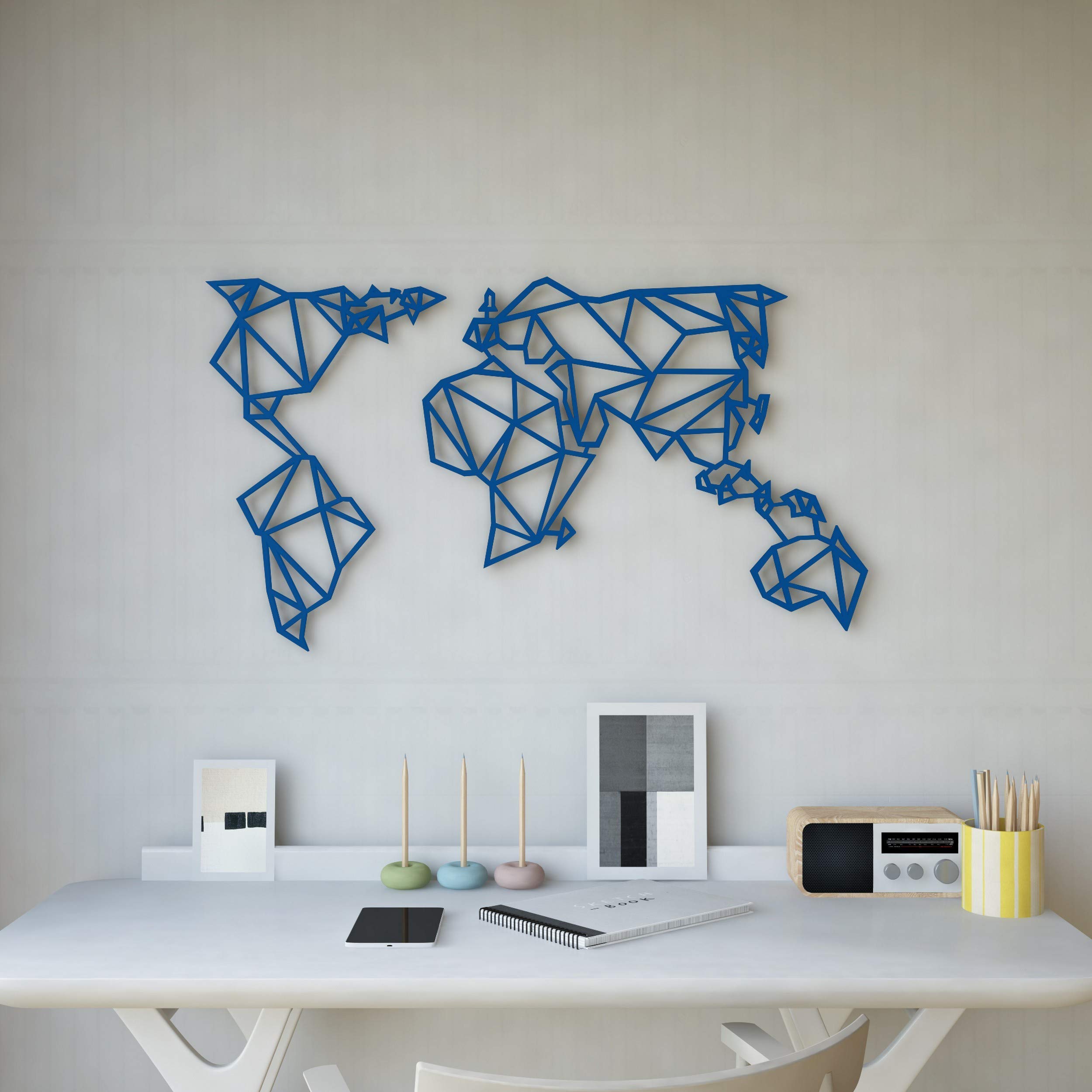 Homemania Wall Decoration, Steel, Blue, 100 x 0.15 x 58 cm
