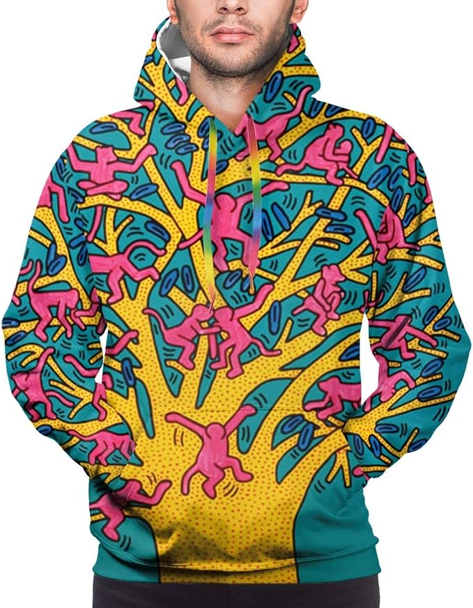 Abstracto Mono Escalada Árbol Sudaderas con capucha de los Hombres Activo Sudaderas Moda Casual Abstracto Mono Escalada Árbol Sudaderas con capucha de los Hombres Activo Sudaderas Moda Casual