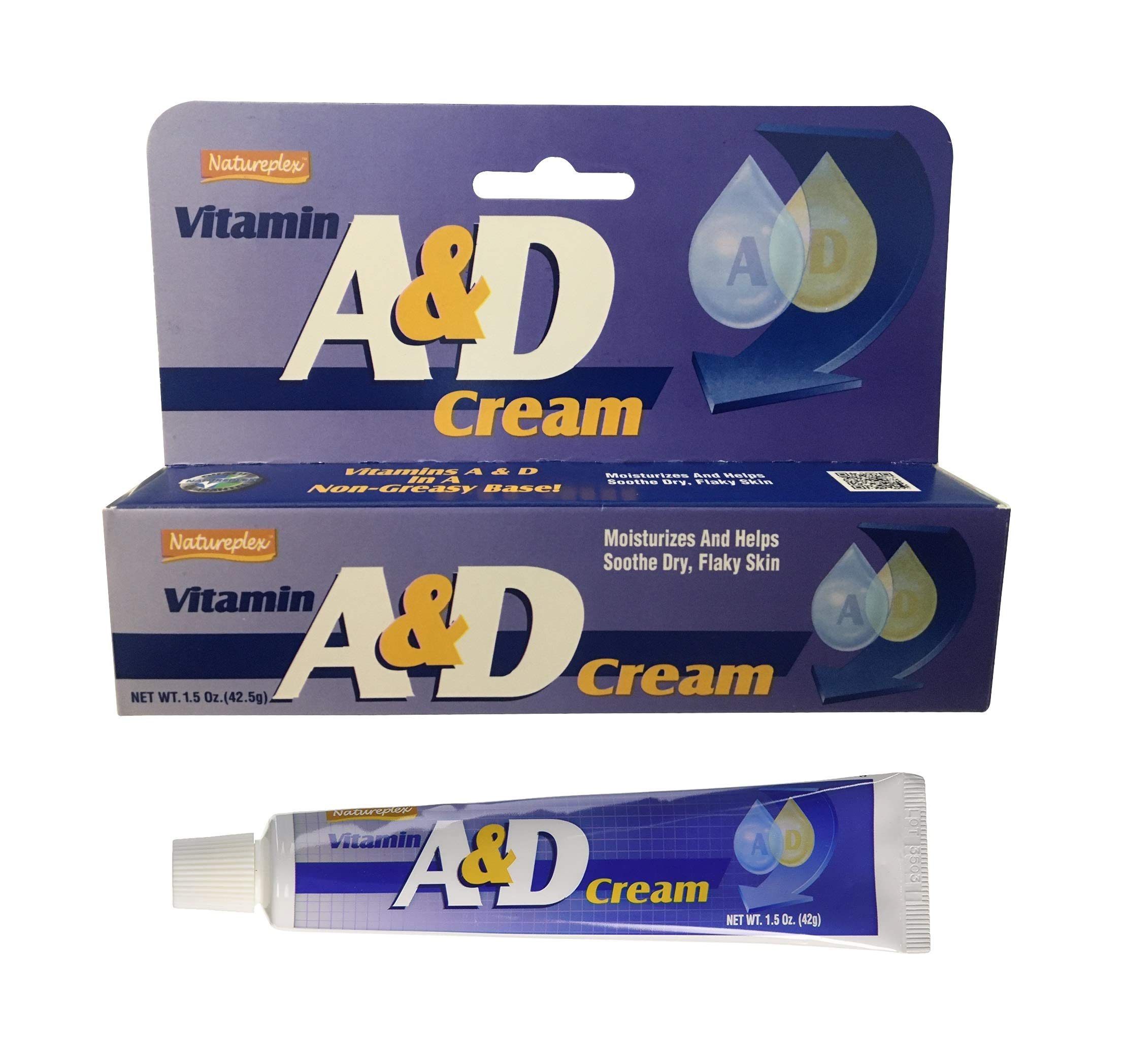 Vitamin A&D Moisterizing, Soothing Cream, 2 x 1.5 oz Bottles (for Dry, Flaky Skin)
