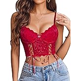 Avidlove Womens Lace Bralette Underwire Corset Tops Camisoles Bustier Crop Tops Y2k