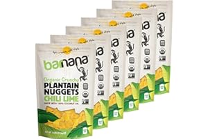 Barnana - Organic Plantain Nuggets, Chili Lime, Healthy Treat For The Whole Family, Made With Coconut Oil, Savory Plantain Snack, Paleo, Gluten-Free, Vegan, USDA Organic (4 oz, 6-Pack)