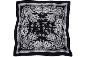 VANLINKER 27.5 Inches Silk Head Scarf for Women Men Vintage Bandanas Satin Hair Scarf Silk Wrap Neck Square Scarves VL9549