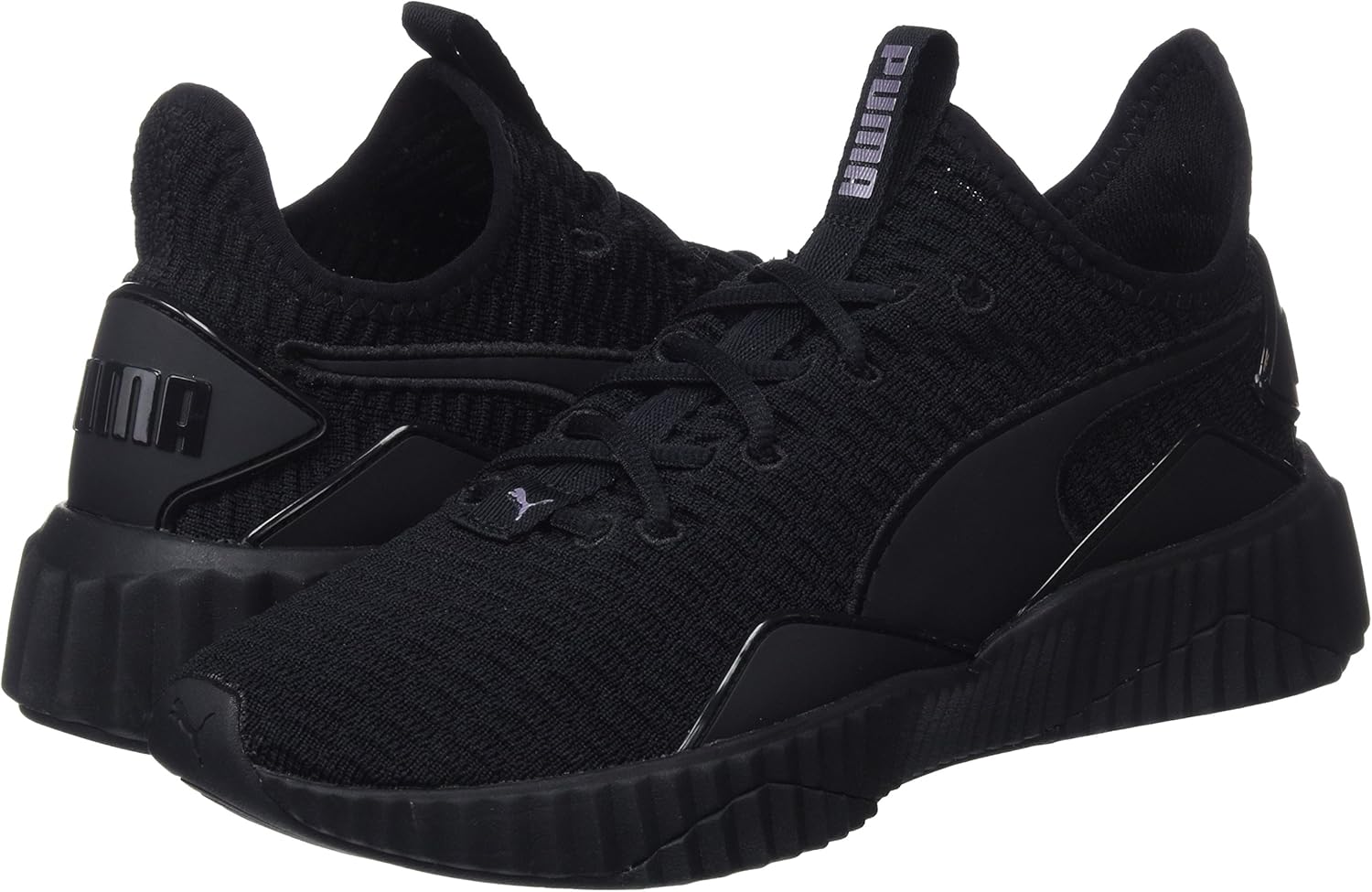 puma defy trainers black