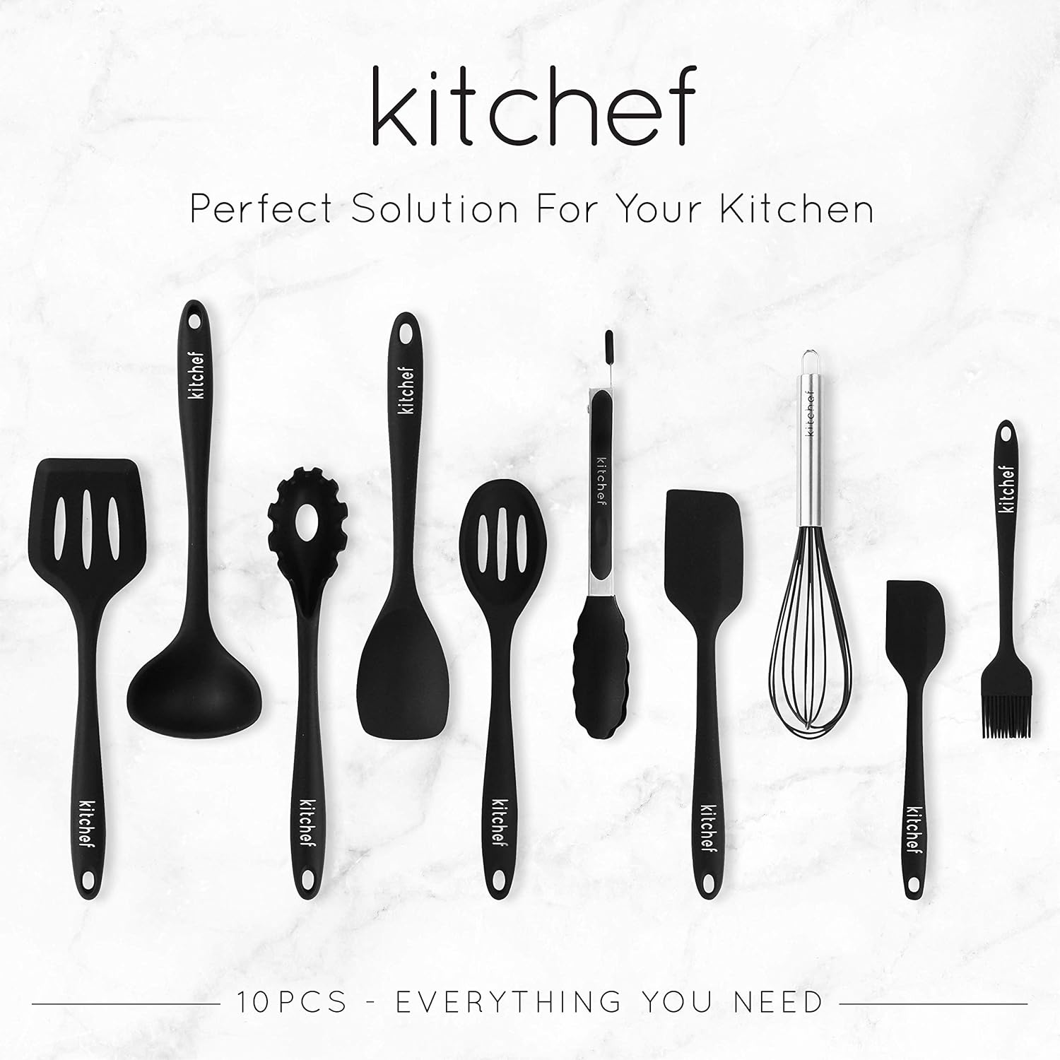 Best Kitchen Utensils Silicone Set Black