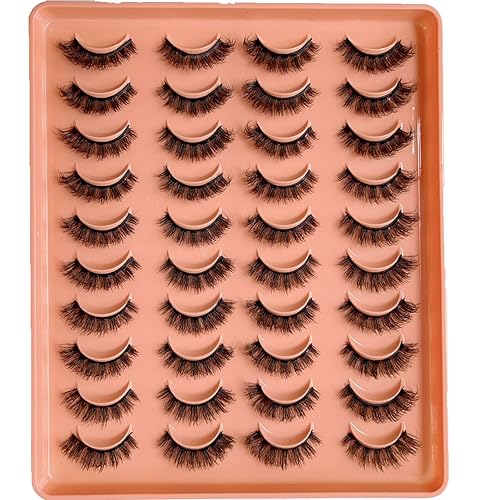 20 Pairs Cat Eye Lashes,6D Fake Mink Eyelashes, with Natural Curl and Moderate Fluffiness, Suitable for European and American Styles, and Thick Lashes