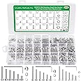 Screws and Nuts, 820PCS M2 M3 M4 Metric Screw Assortment, 304 Stainless Steel Metric Bolts and Nuts Assortment Kit, Hex Socket Head Cap Flat Washers Spring Washers Bolts Assortment Kit with 3 Wrenches