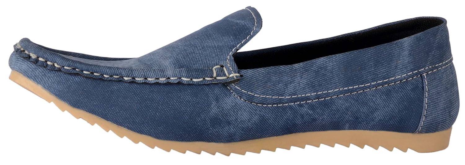 fox hunt men's blue denim loafer shoes, casual loafer shoes for men's