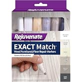 Rejuvenate Exact Match Wood Furniture &amp; Floor Repair Markers 6 Ct, White | Covers Scratches &amp; Scuffs on Furniture &amp; Flooring, Colors: Melamine &amp; Brite White, Ivory, Light, Medium &amp; Dark Gray