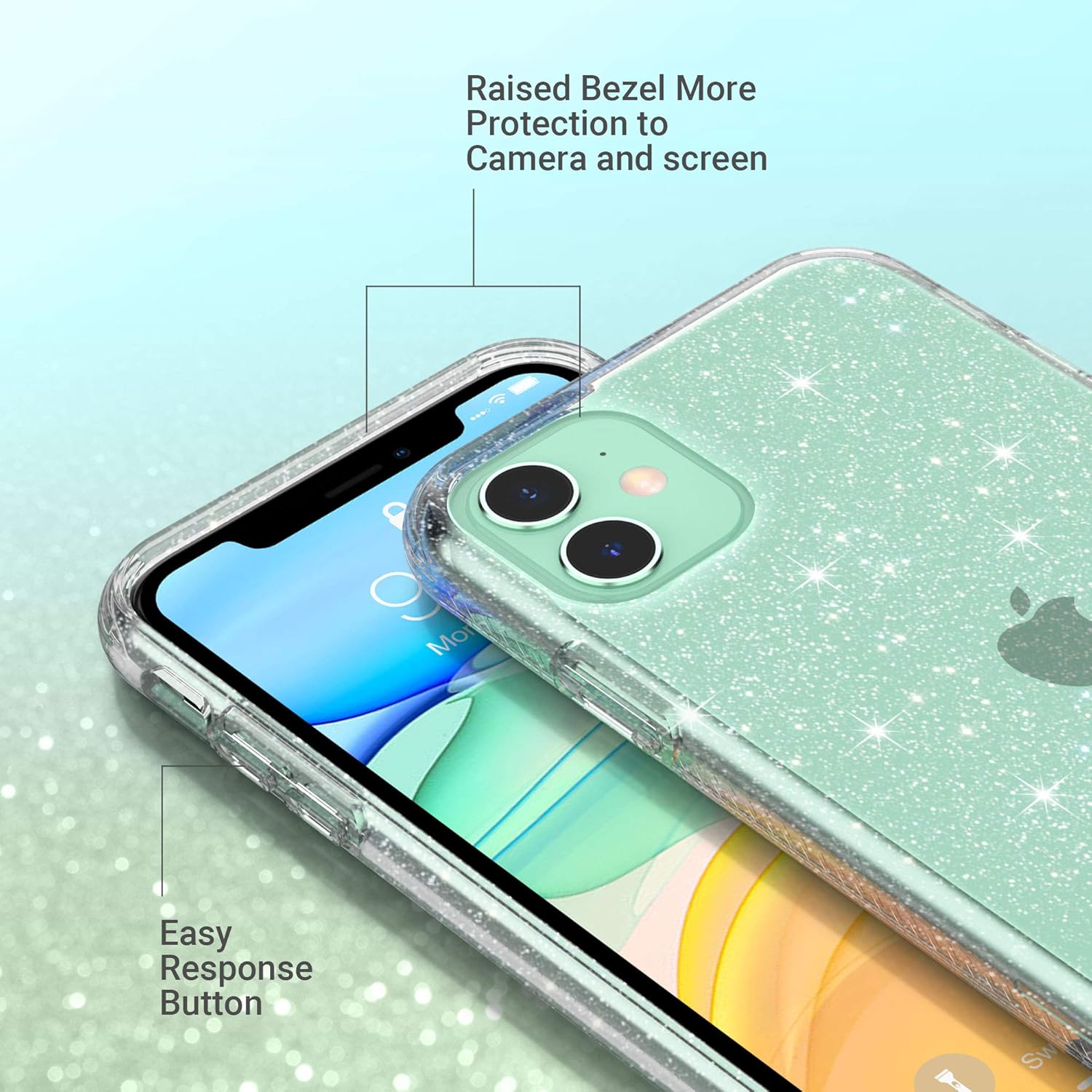 ULAK for iPhone 11 Case Glitter Clear Case Sparkly Soft TPU Bumper Cover Bling for Women Girls Transparent Protective Phone Case for iPhone 11 6.1 inches - Image 4