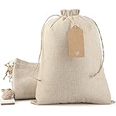 Tapleap Burlap Gift Bags with Drawstring, 30Pcs 10x14 Sacks in Bulk for Wrapping Valentine's Day Favors, Wooden Cross, For Birthday, Wedding, Church