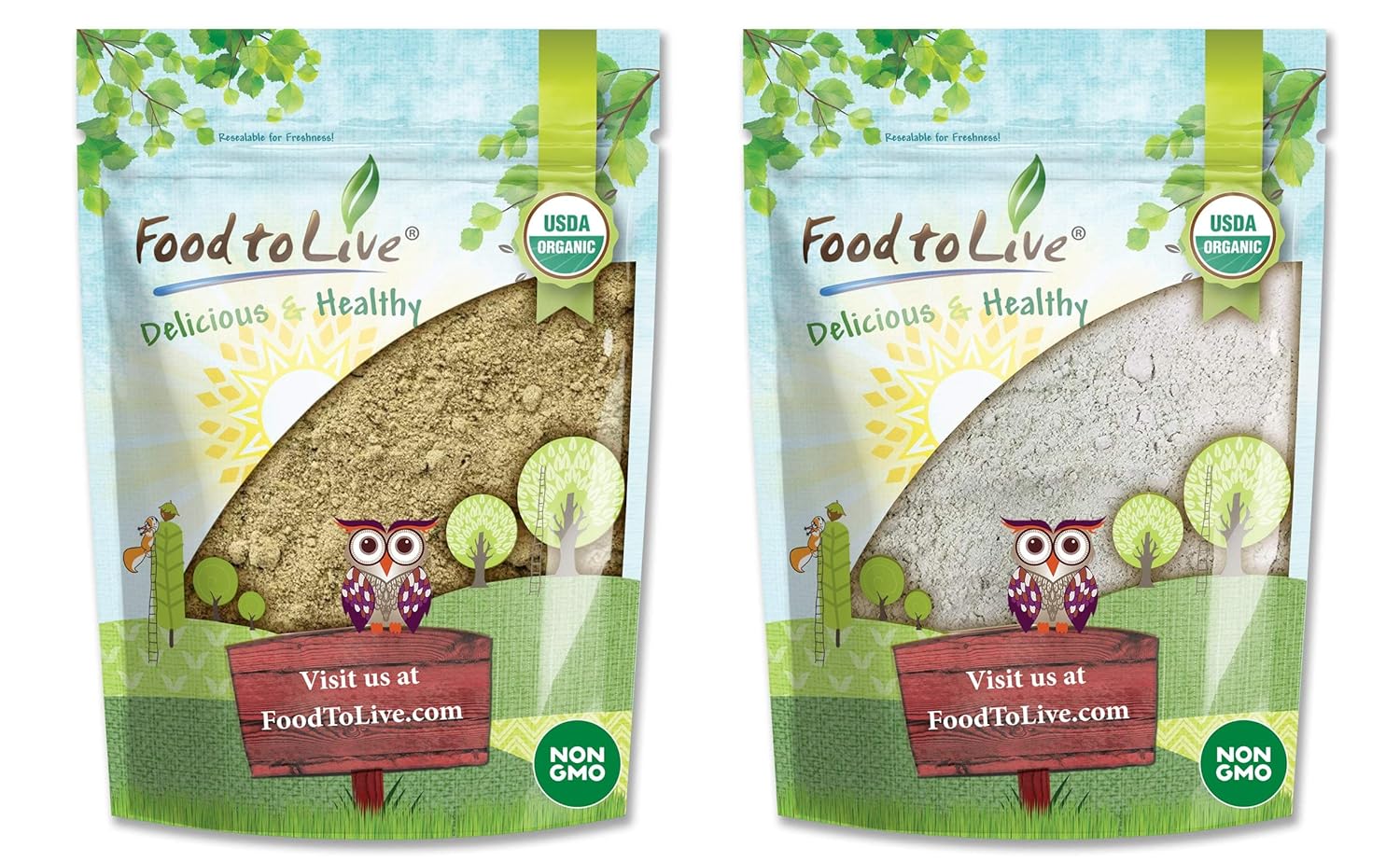 Organic Protein Powders Bundle - Organic Hemp Protein Powder, 2 Pounds and Organic Pumpkin Seeds Protein Powder, 2 Pounds - Non-GMO, Kosher, Raw, Vegan Superfood