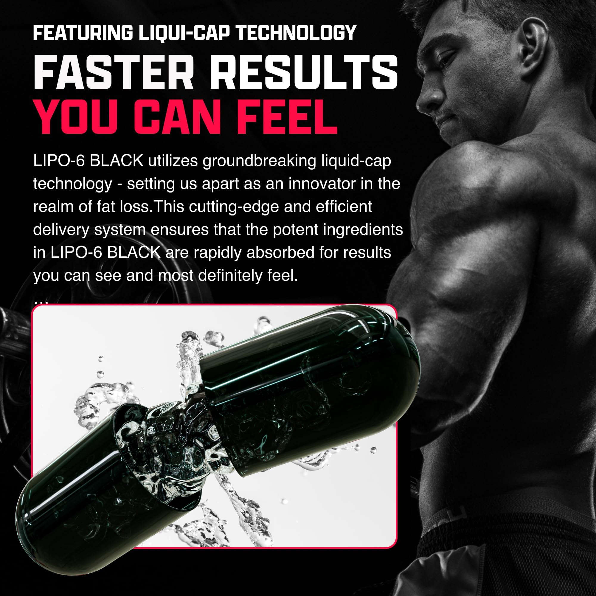 Nutrex Lipo-6 Black Max Strength Fat Burner - Fast Acting Energy, Weight Loss Diet Pills – Appetite Suppressant, Metabolism Booster - 120 Capsules