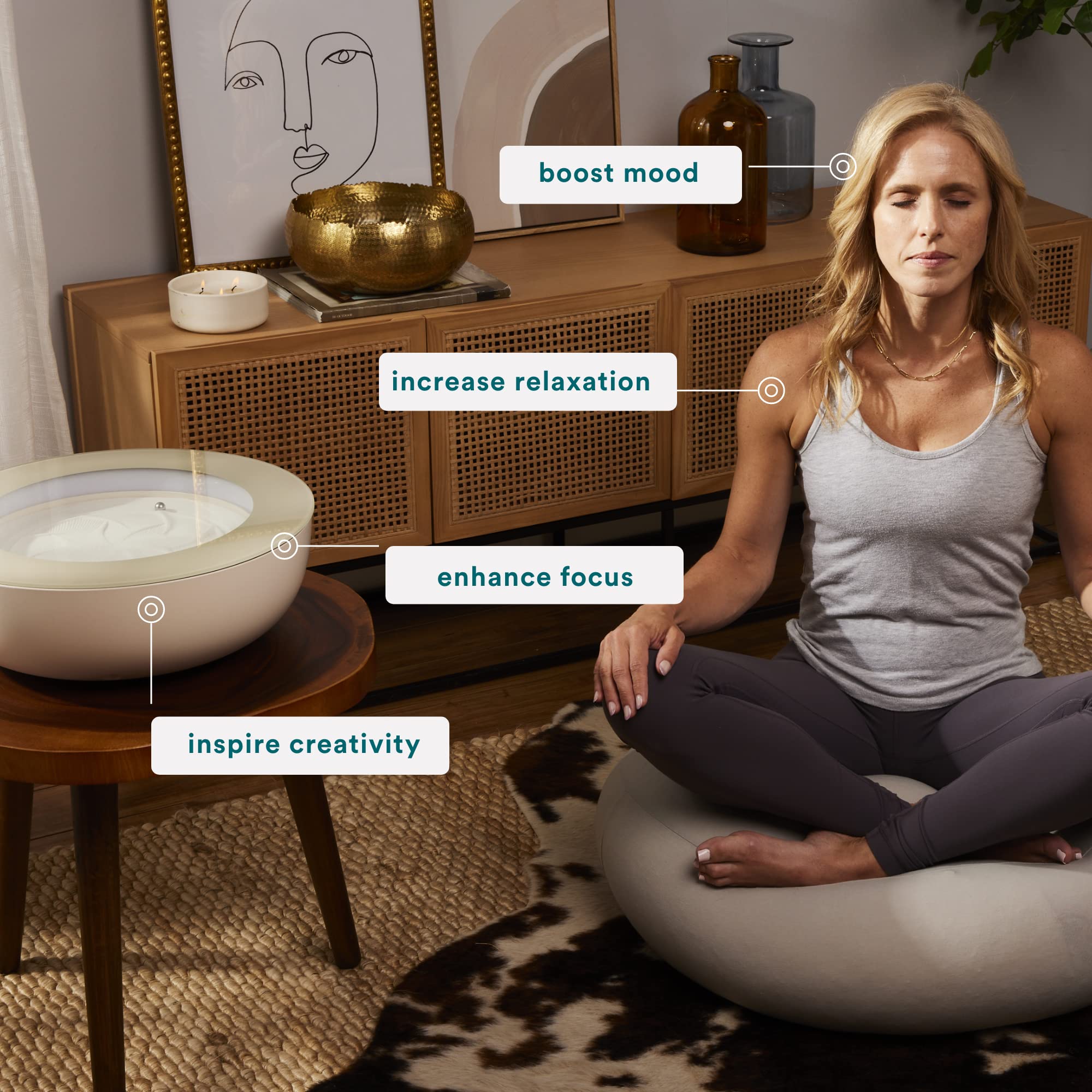 Homedics Drift Sandscape, Perpetual Motion Machine, Zen Garden, Meditation Accessories, Decorative Sandscape, Bluetooth, iOS, Android, by Homedics (21 Inch (Large), Black)