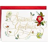 Hallmark Boxed Holiday Cards, Floral Season's Greetings (40 Cards with Envelopes)