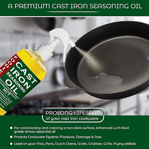 Cast Iron Oil Non-stick Conditioner for Seasoning Skillets,Griddles, BBQ  Grill, Flat Top Grills, Dutch Ovens w - Main Image