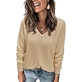 II ININ Women's Fall Sweater 2024 Long Sleeve Tops Fashion Outfits Trendy Casual V Neck Oversized Pullover Sweaters