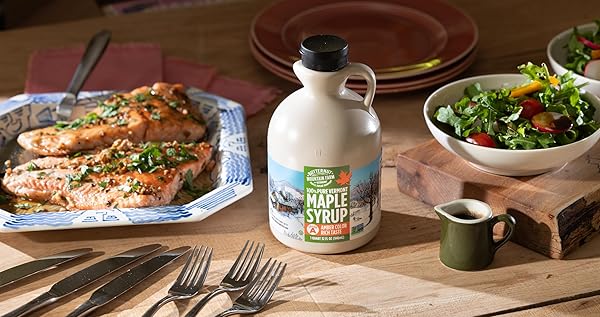 BUTTERNUT MOUNTAIN FARM PURE VERMONT MAPLE SYRUP, GRADE A, AMBER COLOR, RICH TASTE, ALL NATURAL, EASY POUR JUG, 32 FL OZ, 1 QT