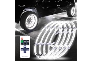 Beatto 17 inch Bright White Double Row Wheel Lights, Pure White and Remote ControlWheel Ring Light for Car, Truck, Pickup, Vehical Offroad