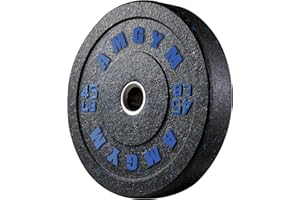 AMGYM 2 Inch Bumper Plates，10-500lbs，Barbell Rubber Olympic Weight Plates Set for Home Gym, Strength Training & Weight Lifting, Multiple Options Colors