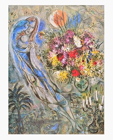 Germanposters Marc Chagall Les Amoureux en Gris Poster Kunstdruck Bild 60x48cm