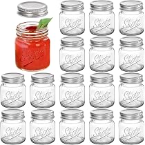 Sunshine Mason Co. Vasos De Chupito Con Tapa De Metal De 2 Onzas Con Cucharas De Postre, 6 Piezas
