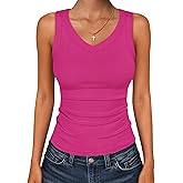 ANRABESS Tank Tops for Women V Neck Ribbed Knit Slim Fitted Sleeveless Basic Tee Tanks Casual Summer Clothes 2026