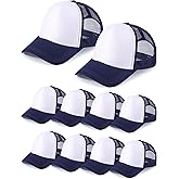 10 Pcs Sublimation Blank Trucker Hats Bulk Mesh Baseball Cap Polyester Mesh Trucker Hat for Men and Women