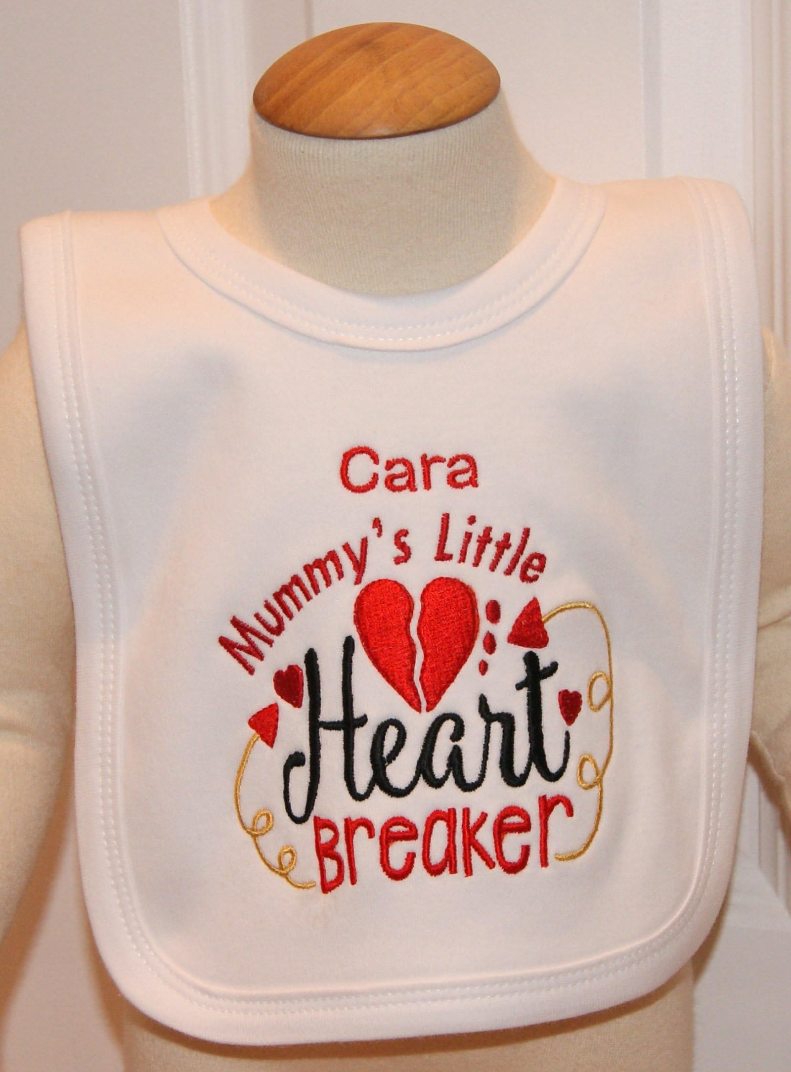 Baby’s Unisex Personalised Mummy’s Little Heart Breaker Valentines Bib