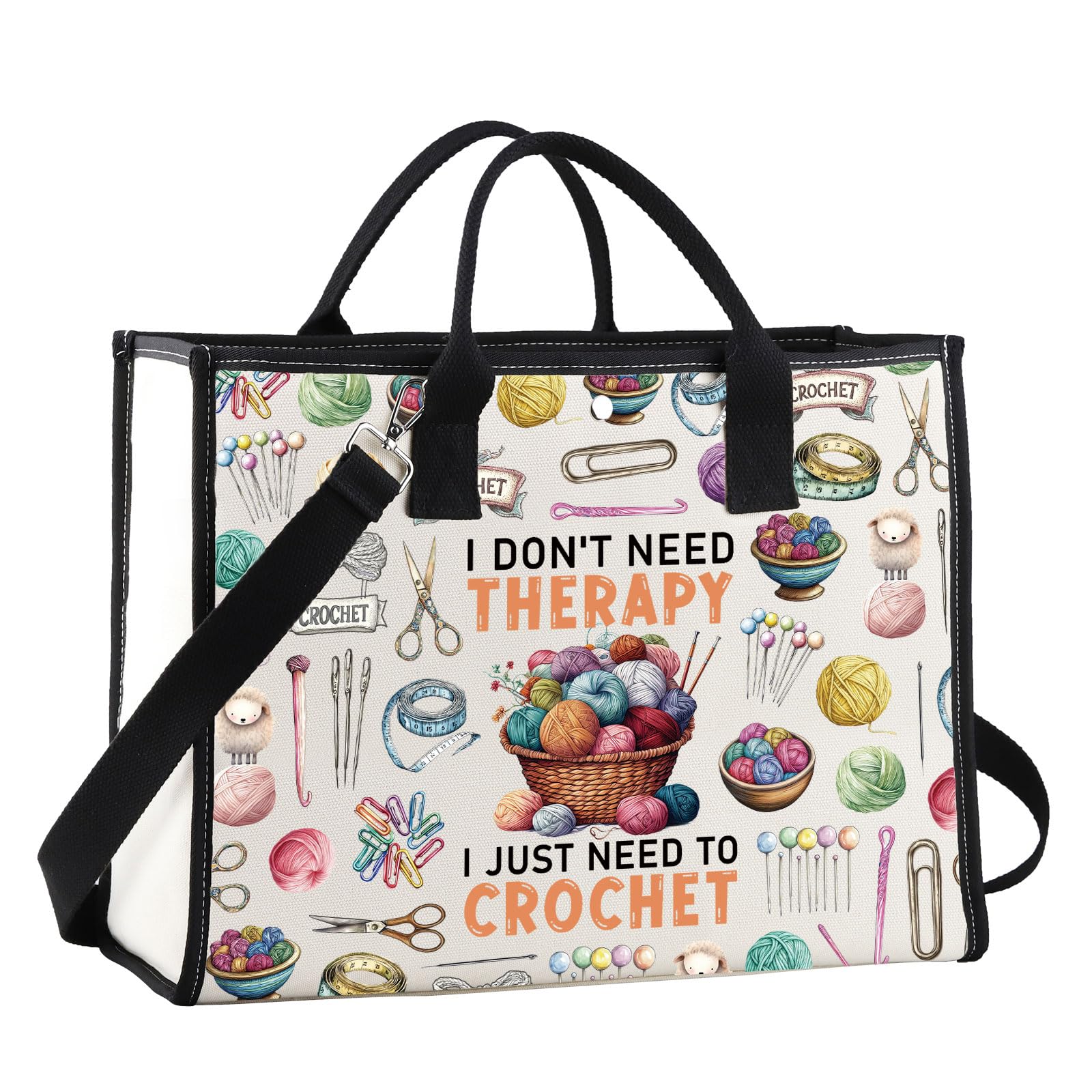 MYSOMY Crochet Lover Makeup Bag Funny Crochet Gifts Cosmetic Bag Crocheter Gift Crochet Tool Bag Crocheting Supplies Bag (I Don't Need TG UK)