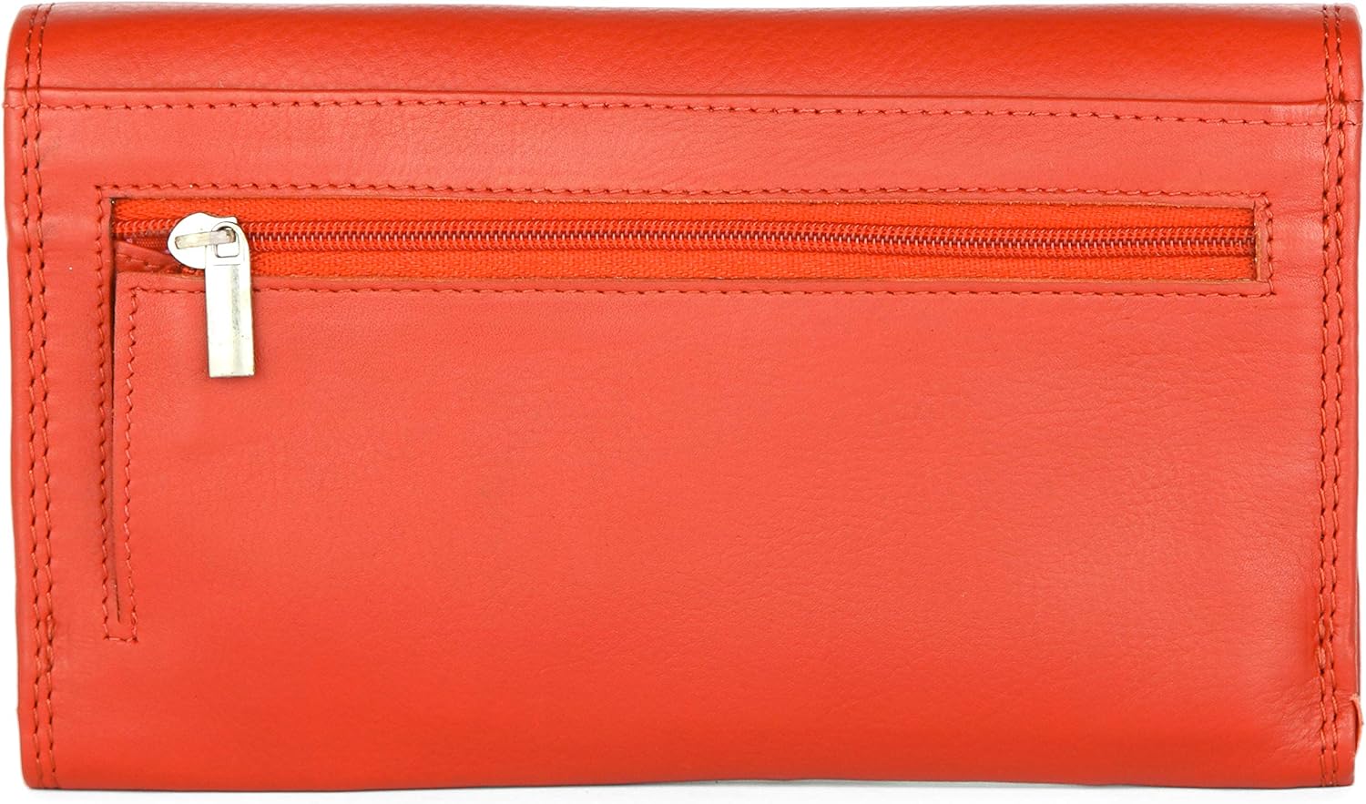 J. Wilson London Ladies RFID Protection Real Leather Purse Card Women Wallet Zip Coin Pocket, Orange - Image 5
