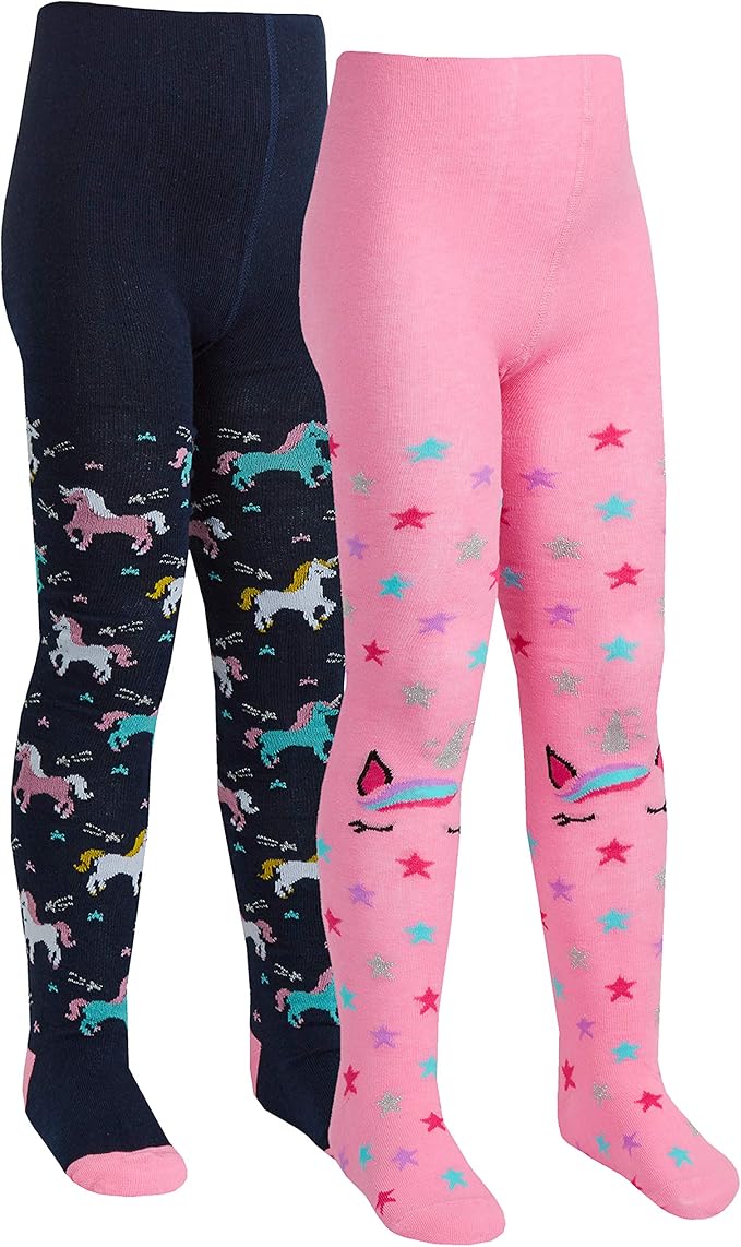 Cutewalk by Babyhug Non Terry Footed Anti Bacterial Unicorn Design Tights  - Pink main image 0
