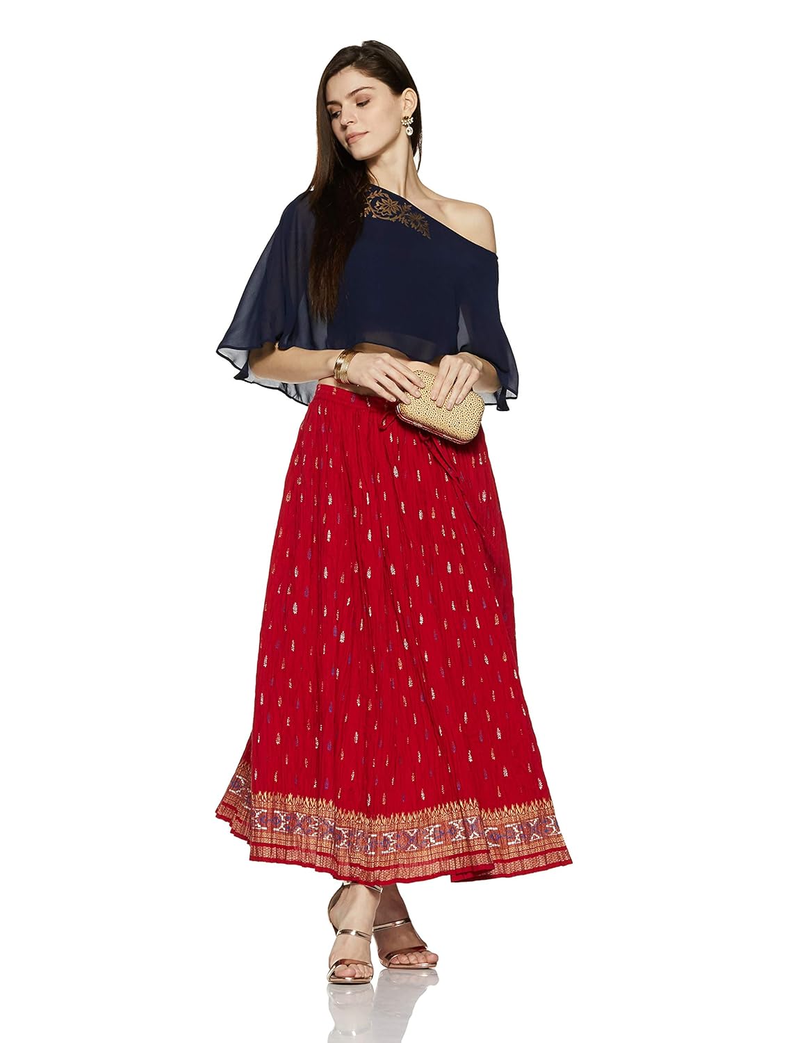 indya women's floral regular fit top