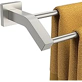 FORIOUS Double Towel Bar, 24 Inch Dual Towel Racks for Bathroom Wall Mounted, Thicken SUS304 Stainless Steel Bath Square Towel Rod Towel Holder Rail, Brushed Nickel