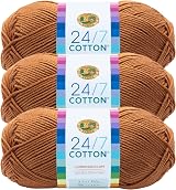 Lion Brand 24/7 Lightweight Cotton Yarn Camel Pack of 3