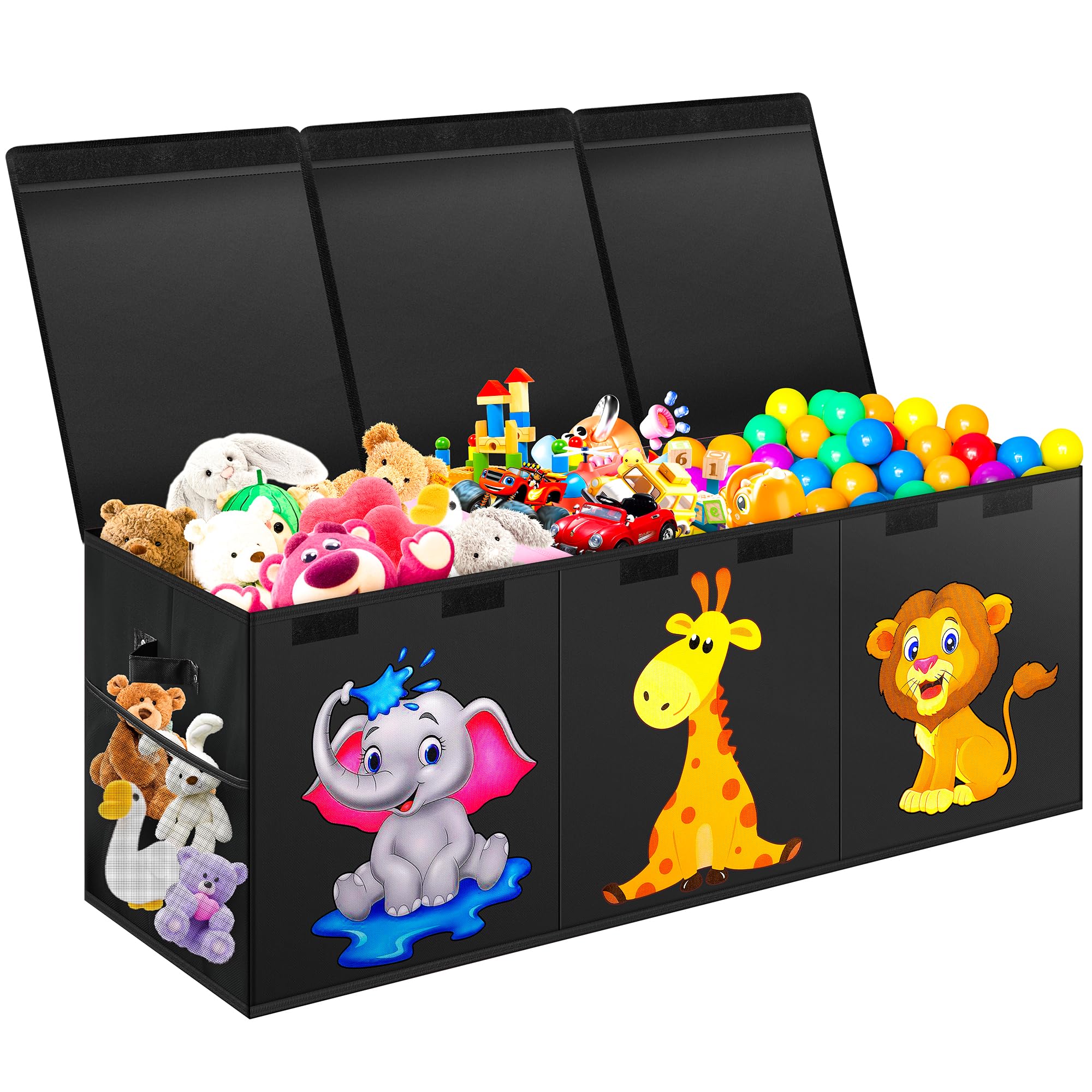 Photo 1 of Mabahoo Extra Large Toy Box, Collapsible Storage Organizer with Lids, Cute Animals Toybox for Boys Girls, 40"x14"x16" Kids Toy Chest Sturdy Storage Boxes for Living Room Bedroom Playroom Nursery