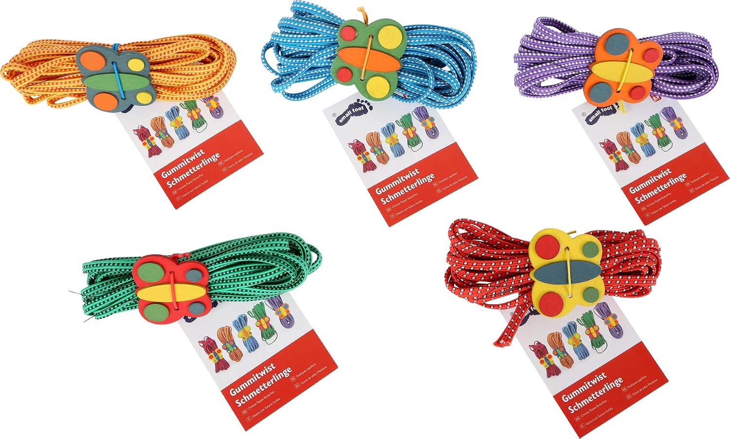 small foot 1814 rubber jump rope game "butterflies", set of 5, promotes coordination, dexterity and fitness - Image 5