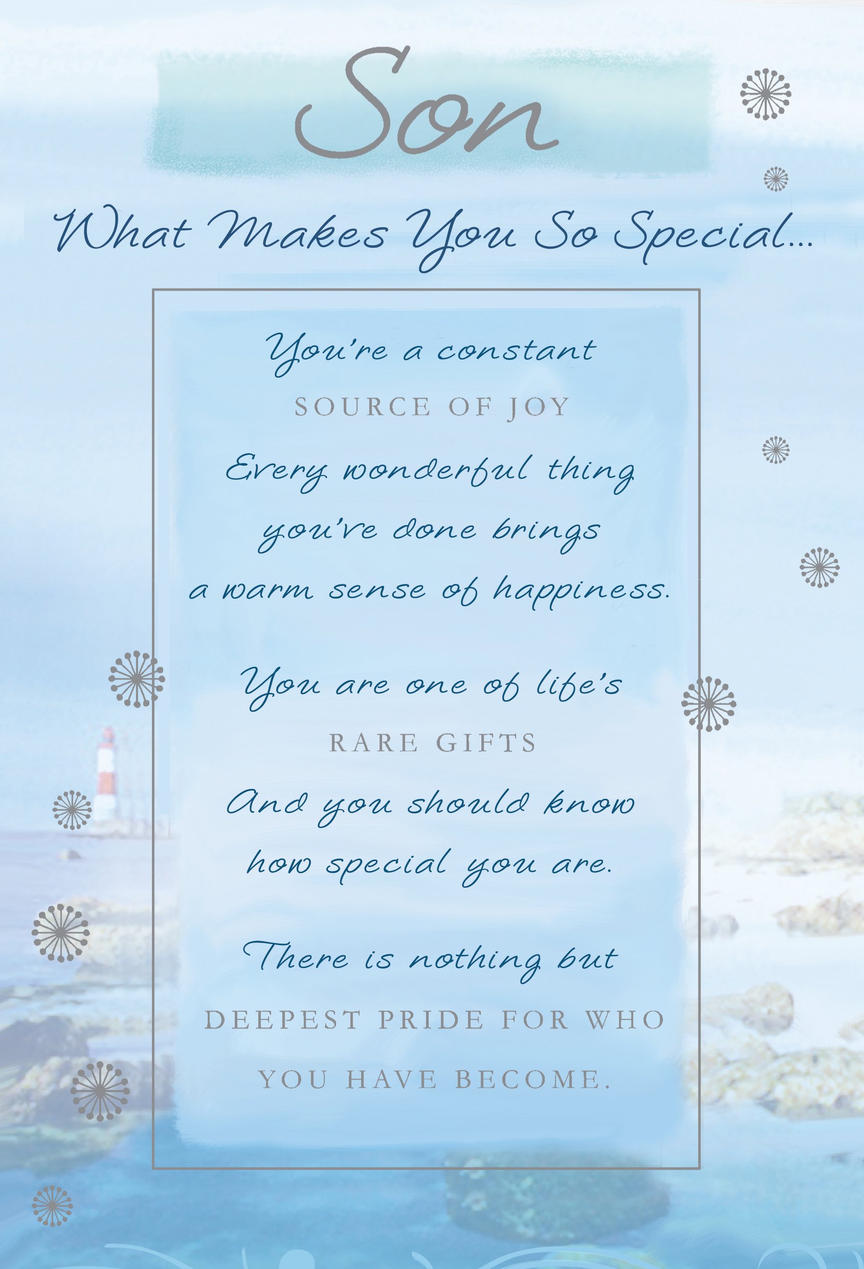 STUNNING SON WHAT MAKES YOU SO SPECIAL 5 VERSE BIRTHDAY GREETING CARD