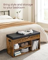 VASAGLE Shoe Bench with Cushion Rustic Brown LHS30BX view 4