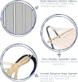 Harbour Housewares Garden Hammock Grey White Stripe 200cm Bed 80cm view 2