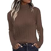 Zeagoo Womens Sweaters Turtleneck Cable Knit Long Sleeve Pullover Cute Fitted Trendy Basic Fall Winter Tops