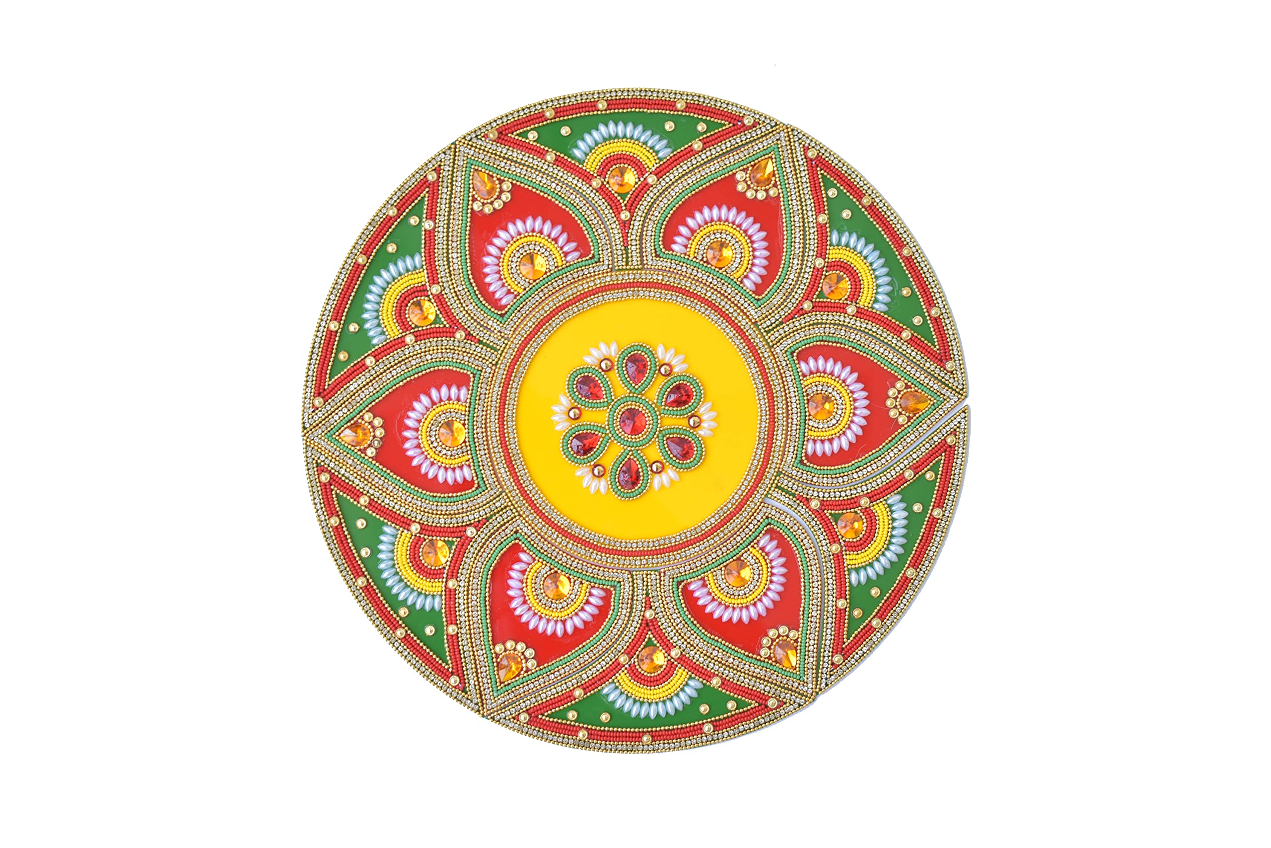 Photo 1 of Handcrafted Colorful Rangoli for Home Interior Decoration Gift Wall Floor Decorations Festival New Year Party Gift Rangoli 12 inch (Circle Exclusive)