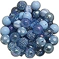 20mm Bulk Mix of 52 Blue to Baby Blue Chunky Bubblegum Beads 11 Styles Acrylic Gumball Beads Lot